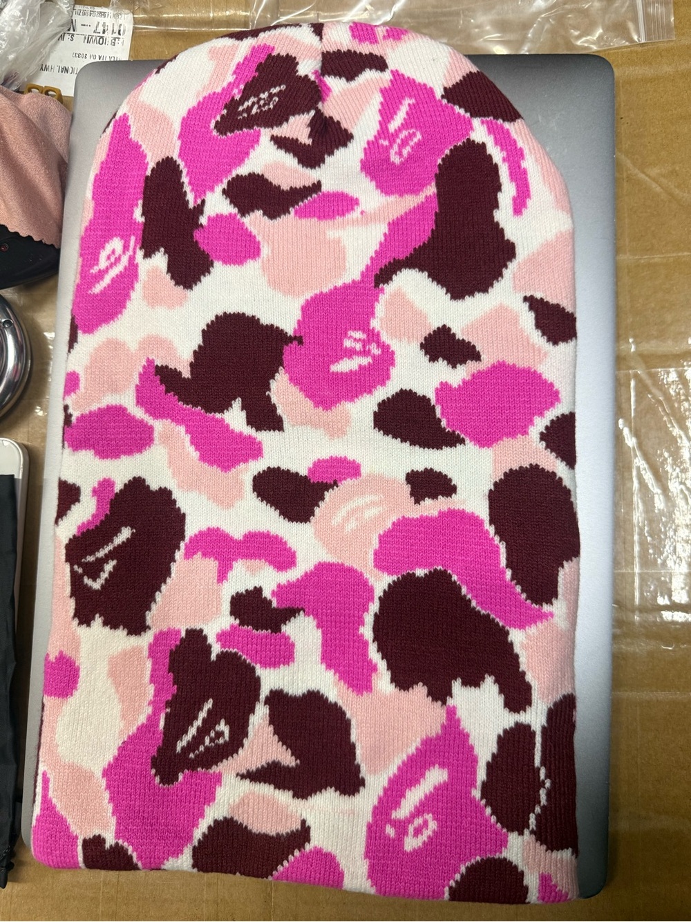 Bape Pink Multi Camo Ski Mask Balaclava - Picture 2 of 4